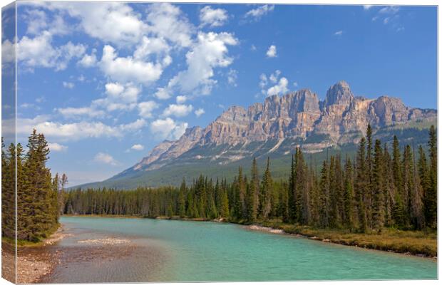 Castle Mountain and the Bow River in Banff National Park, Alberta Canvas Print by Arterra 