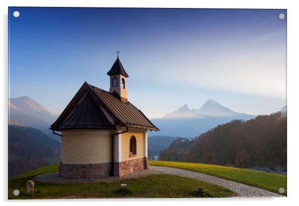 Chapel at at Lockstein in Berchtesgaden, Bavaria Acrylic by Arterra 