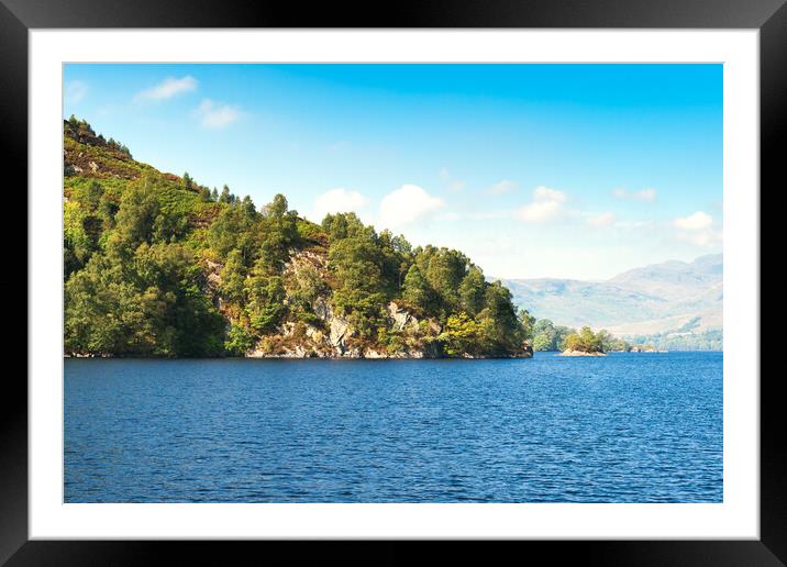 Stunning landscape, Loch Katrine, Scottish Highlands, Scotland. Framed Mounted Print by Andrea Obzerova