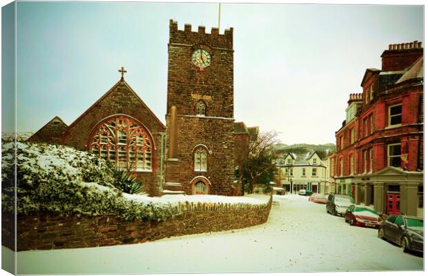 Winter wonderland in Lynton Canvas Print by graham young