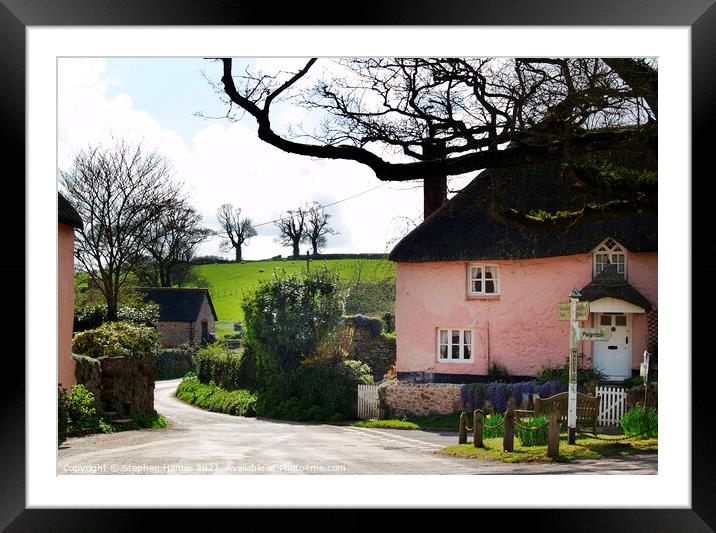 Pink Cottage Framed Mounted Print by Stephen Hamer