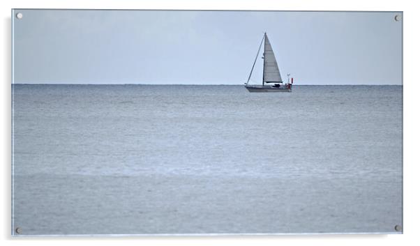 Devon sea sailing boat Acrylic by mark humpage
