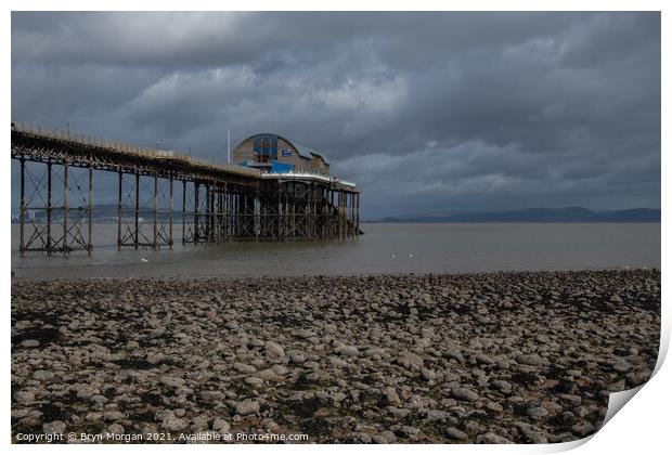 Mumbles pier at low tide Print by Bryn Morgan