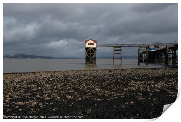 Mumbles pier at low tide Print by Bryn Morgan