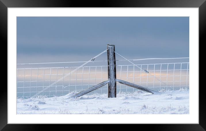 Rime ice on the Fence Framed Mounted Print by George Robertson
