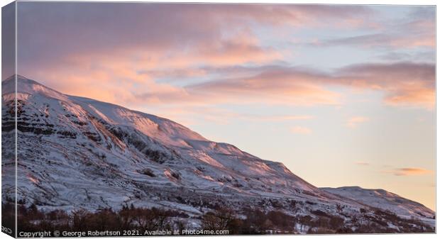 Winter sunrise on the The Campsie Fells Canvas Print by George Robertson
