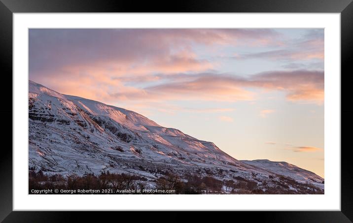 Winter sunrise on the The Campsie Fells Framed Mounted Print by George Robertson
