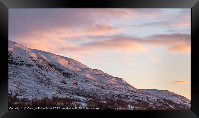 Winter sunrise on the The Campsie Fells Framed Print by George Robertson