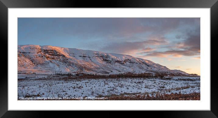 Early morning light in winter on the Campsie Fells Framed Mounted Print by George Robertson
