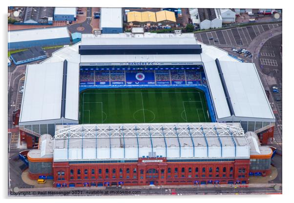 Glasgow Rangers Ibrox Stadium 2022 Scottish cup wi Acrylic by Paul Messenger
