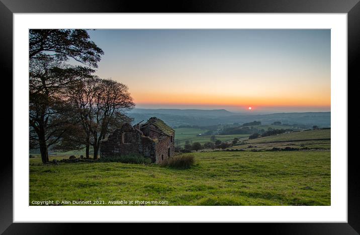 Sunset from Roach End Farm Framed Mounted Print by Alan Dunnett