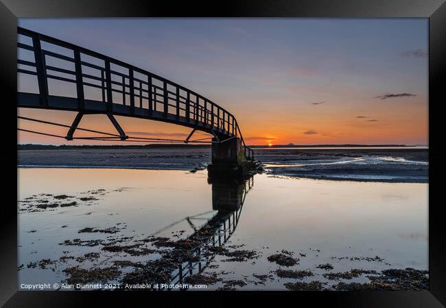 Belhaven Bridge Sunset Framed Print by Alan Dunnett
