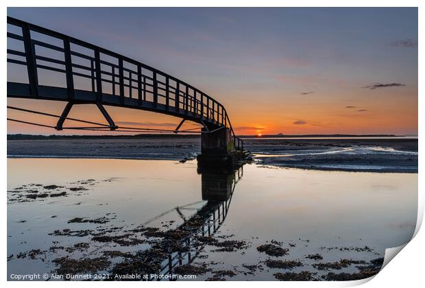 Belhaven Bridge Sunset Print by Alan Dunnett