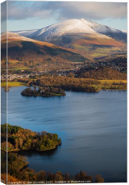 Derwent Water from Skelgill Bank Canvas Print by Alan Dunnett