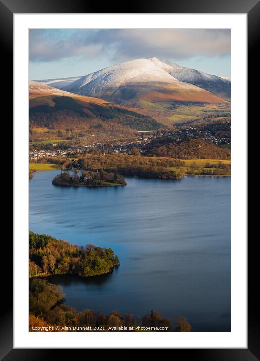 Derwent Water from Skelgill Bank Framed Mounted Print by Alan Dunnett