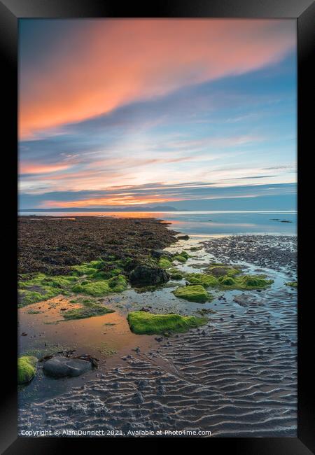 Sunset over Culzean Bay Framed Print by Alan Dunnett