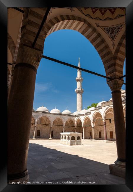 Courtyard of Suleymaniye Mosque, Istanbul Framed Print by Angus McComiskey