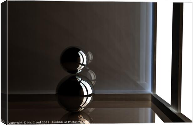 Abstract Chrome Balls Canvas Print by Nic Croad