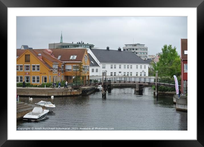 ,Norway,Kristiansand, colorful houses  near ocean  Framed Mounted Print by Anish Punchayil Sukumaran