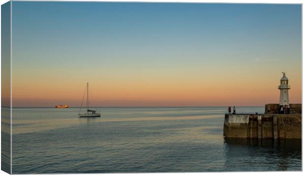 At anchor off Mevagissey, Cornwall Canvas Print by Frank Farrell