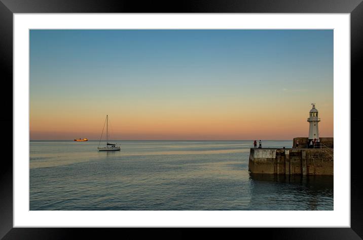 At anchor off Mevagissey, Cornwall Framed Mounted Print by Frank Farrell
