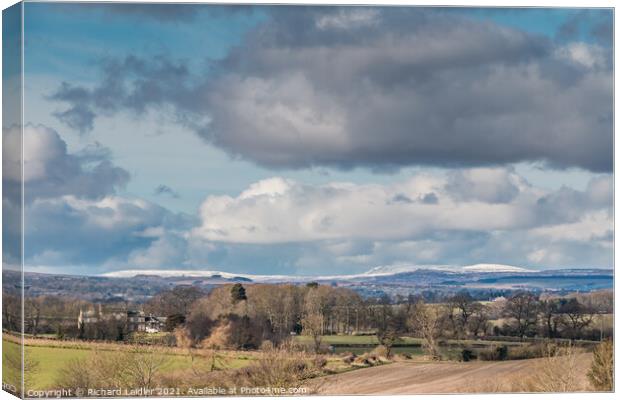 Over Thorpe to Cross Fell from Wycliffe, Teesdale Canvas Print by Richard Laidler