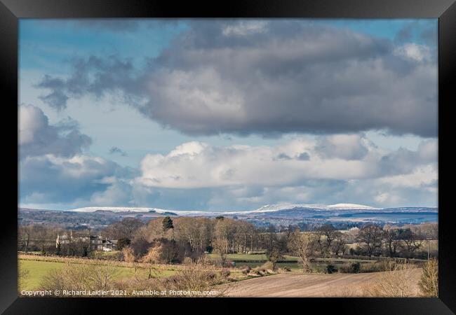 Over Thorpe to Cross Fell from Wycliffe, Teesdale Framed Print by Richard Laidler