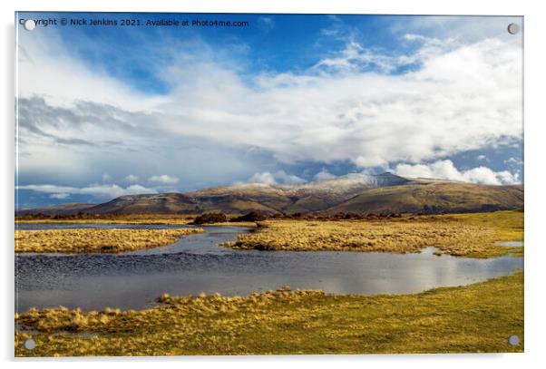 View of Pen y Fan and Corn Du in the Brecon Beacon Acrylic by Nick Jenkins