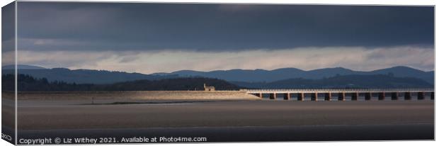 Arnside Viaduct panoramic Canvas Print by Liz Withey