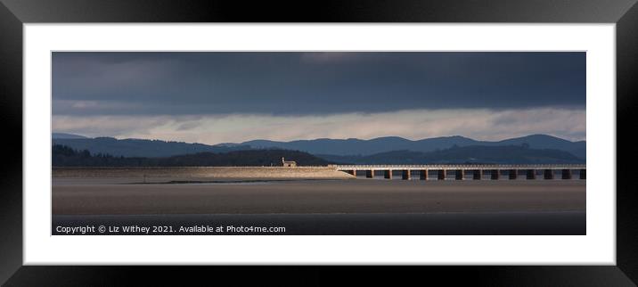 Arnside Viaduct panoramic Framed Mounted Print by Liz Withey