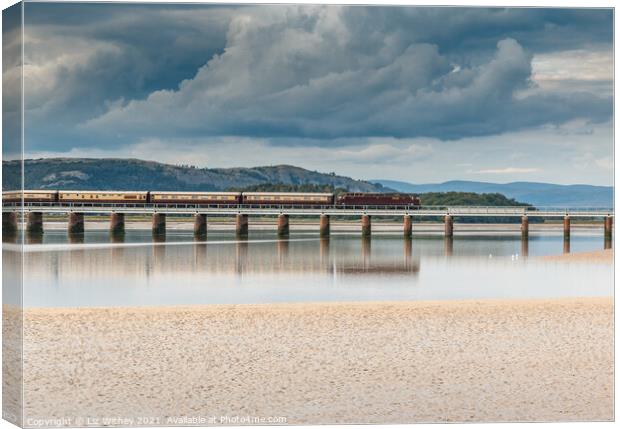 Arnside Viaduct with train Canvas Print by Liz Withey