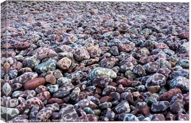 Pebbles on the seashore Canvas Print by Joy Walker