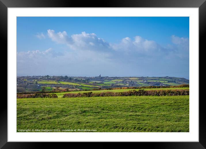 Cornish rural Landscape, Cornwall, England Framed Mounted Print by Rika Hodgson