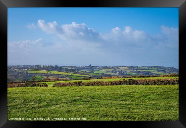 Cornish rural Landscape, Cornwall, England Framed Print by Rika Hodgson