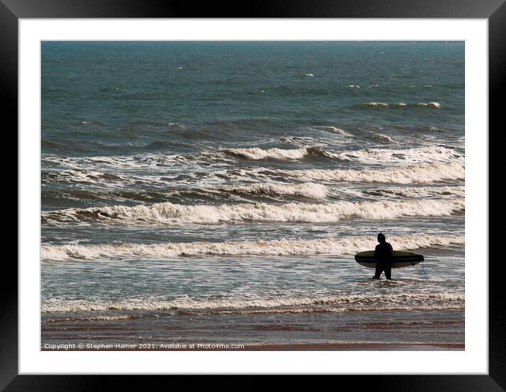 Surfer Dude Framed Mounted Print by Stephen Hamer