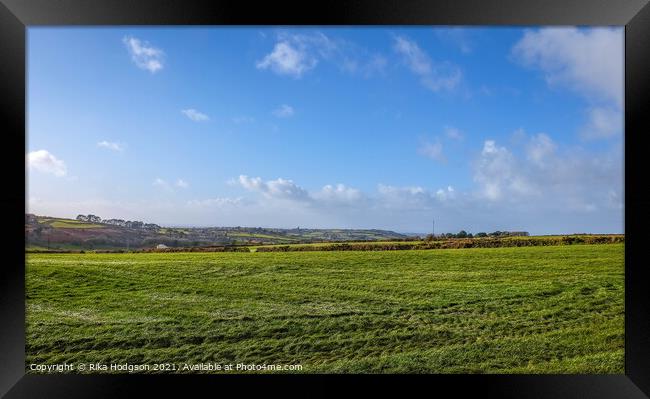 Cornish Country side Landscape, Cornwall, England Framed Print by Rika Hodgson