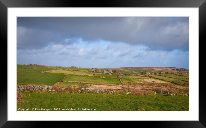 Cornish farming Landscape, England Framed Mounted Print by Rika Hodgson
