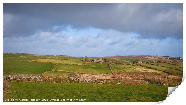 Cornish farming Landscape, England Print by Rika Hodgson