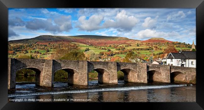  Crickhowell Bridge and Table Mountain. Framed Print by Philip Veale