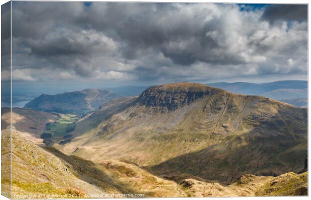 St Sunday Crag from the route to Helvellyn Canvas Print by Liz Withey
