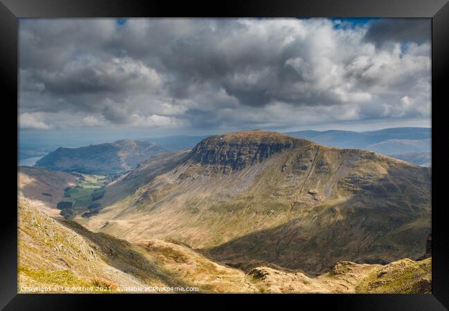 St Sunday Crag from the route to Helvellyn Framed Print by Liz Withey