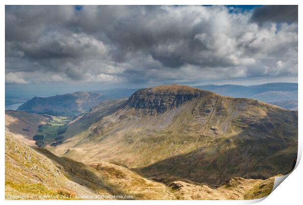 St Sunday Crag from the route to Helvellyn Print by Liz Withey