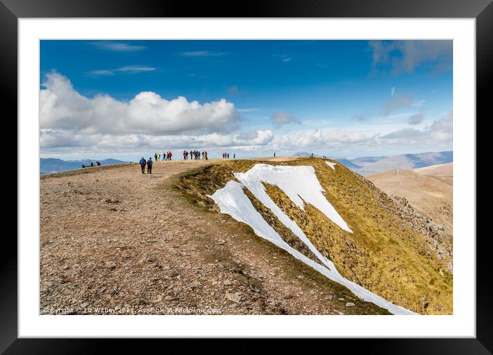 Helvellyn Summit Framed Mounted Print by Liz Withey