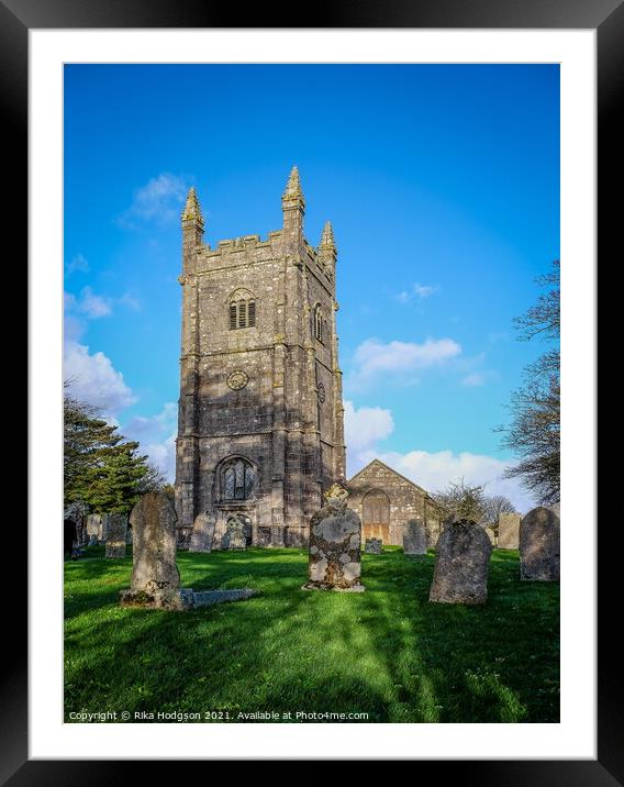 Parish Church Landscape, Stithians, Cornwall, England Framed Mounted Print by Rika Hodgson