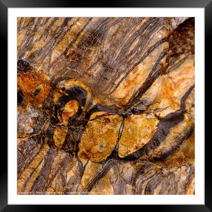 Patterned wet rock Framed Mounted Print by Photimageon UK