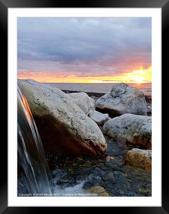 Stream on the Beach  Framed Mounted Print by Mark Ritson
