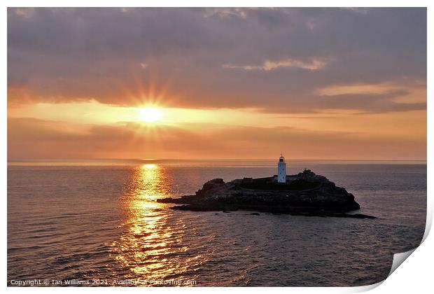 Godrevy Sunset Print by Ian Williams