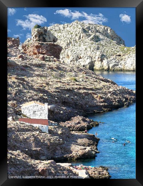 Cala Morella Menorca Cove Framed Print by Deanne Flouton
