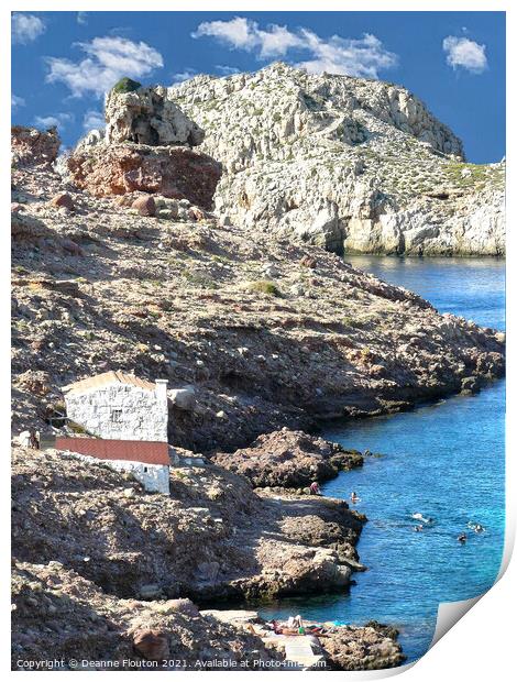 Cala Morella Menorca Cove Print by Deanne Flouton