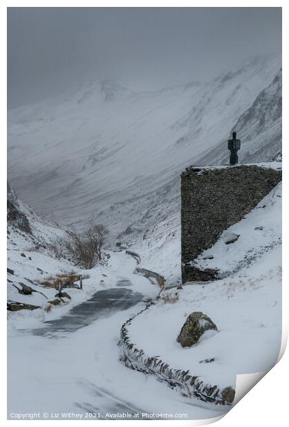 After the Blizzard, Honister Pass Print by Liz Withey